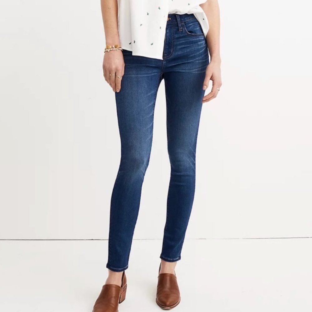 Madewell Roadtripper Jeans High Rise Skinny Stretch Medium Blue Wash Size 26